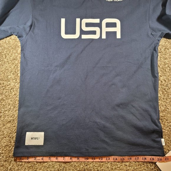 New Balance x WTAPS TC Jersey Long Sleeve T-shirt Men's Size Small MT01606 Blue - Picture 10 of 12